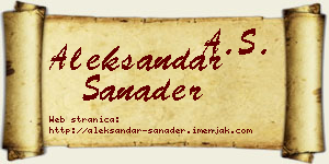 Aleksandar Sanader vizit kartica